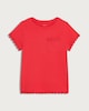 image 4 of F&F Girls Pure Cotton Embroidered Trim T-Shirt in Red