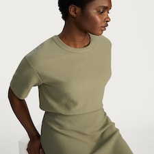 F&F Ribbed Short Sleeved T-Shirt in Khaki
