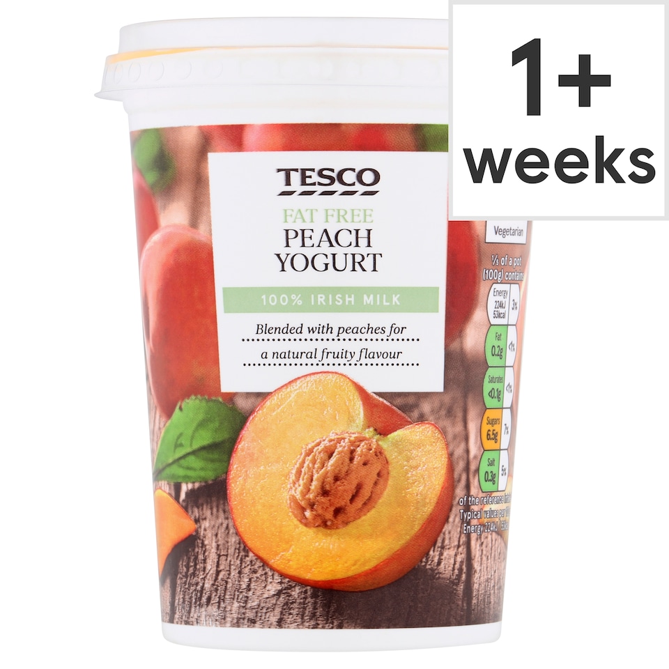 Tesco Peach Yoghurt Fat Free 500G