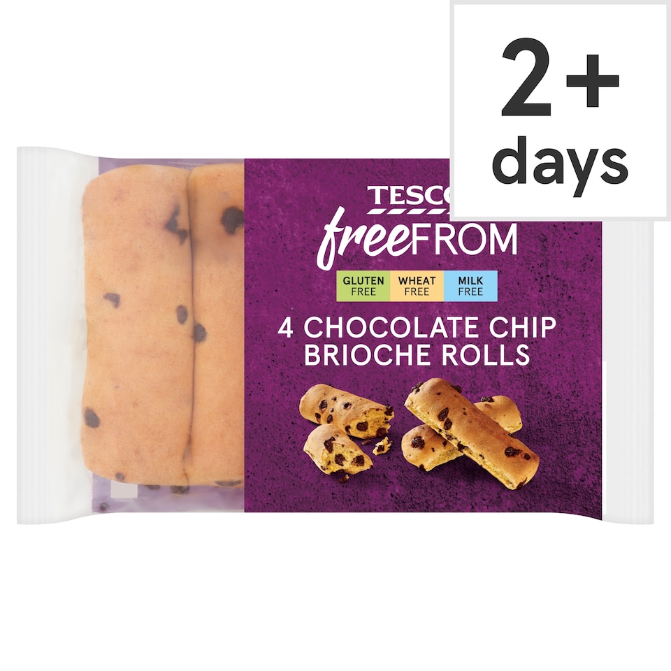 Tesco Free From Chocolate Chip Brioche Rolls 4 Pack