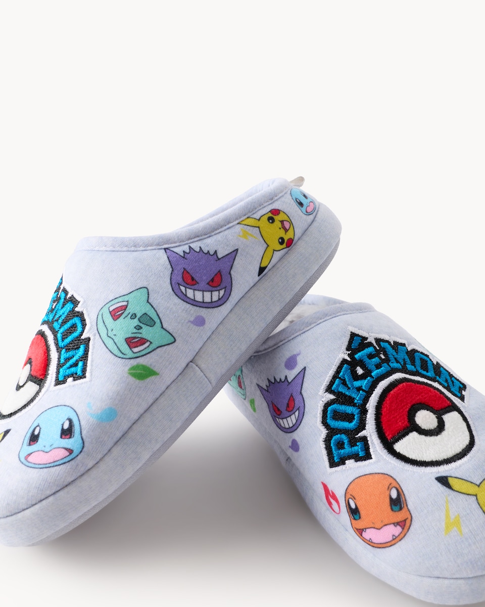 image 1 of Pokémon Mule Slippers in Grey