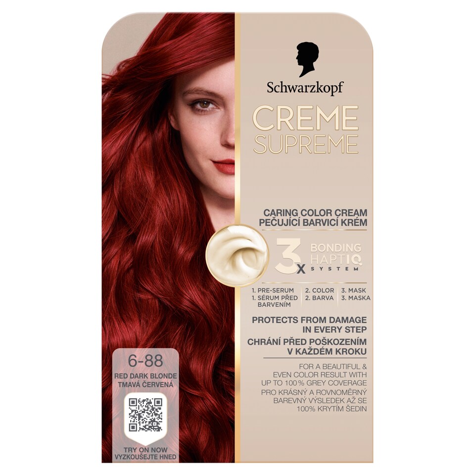 Schwarzkopf Creme Supreme tartós hajfesték 6-88 vöröses sötétszőke
