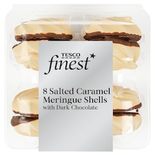 Tesco Finest Salted Caramel Meringue Shells with Dark Chocolate 8 Pack
