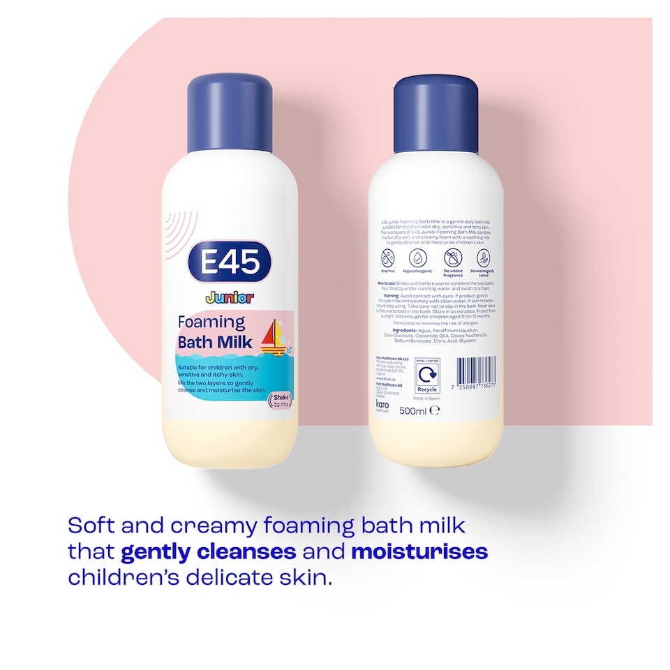image 1 of E45 Junior Foaming Bath Milk 500ml