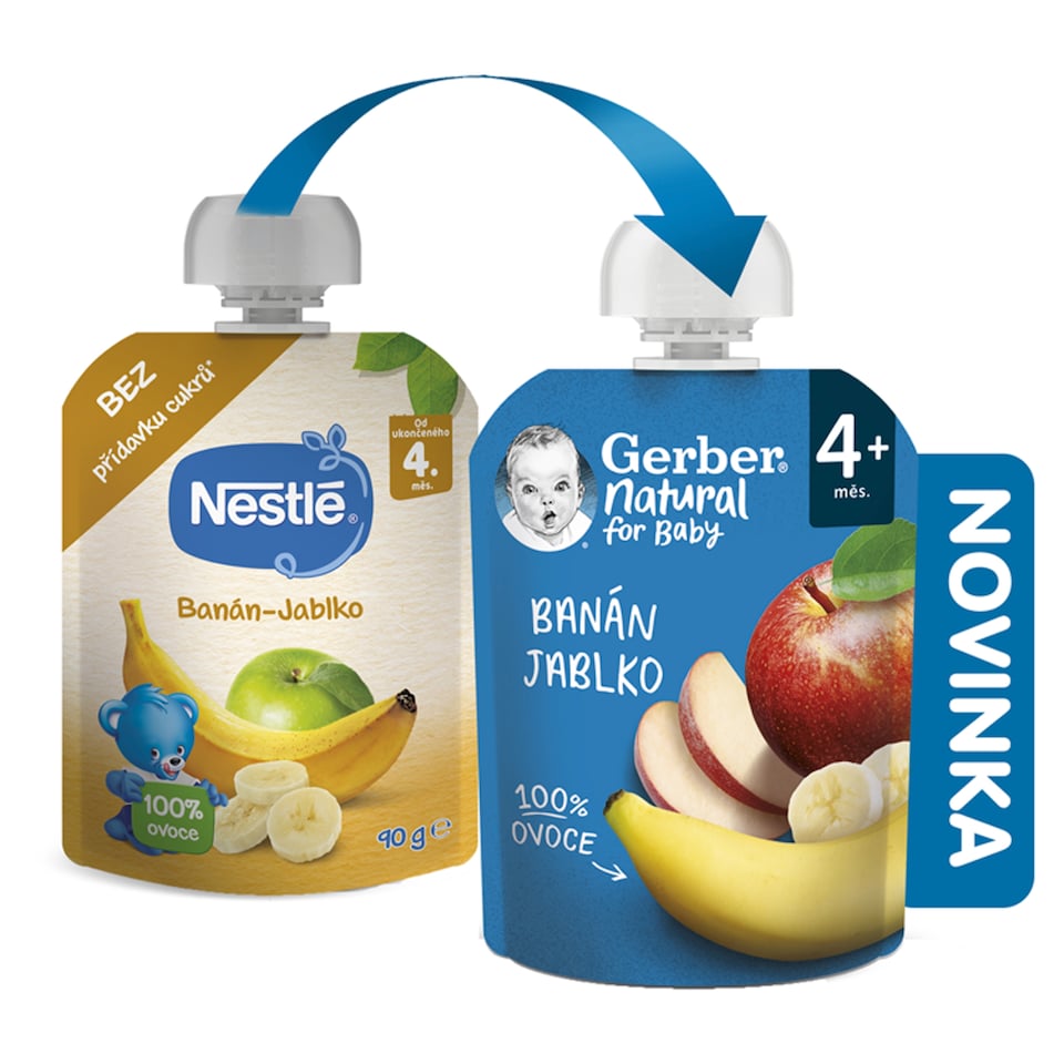 obrázok 1 z GERBER Natural kapsička banán a jablko 90 g
