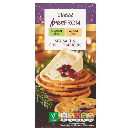Tesco Free From Sea Salt & Chilli Crackers 160G Tesco Groceries