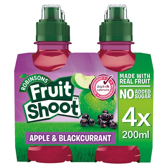image 1 of Robinsons Fruit Shoots Blackcurrant & Apple No Added Sugar 4X200ml