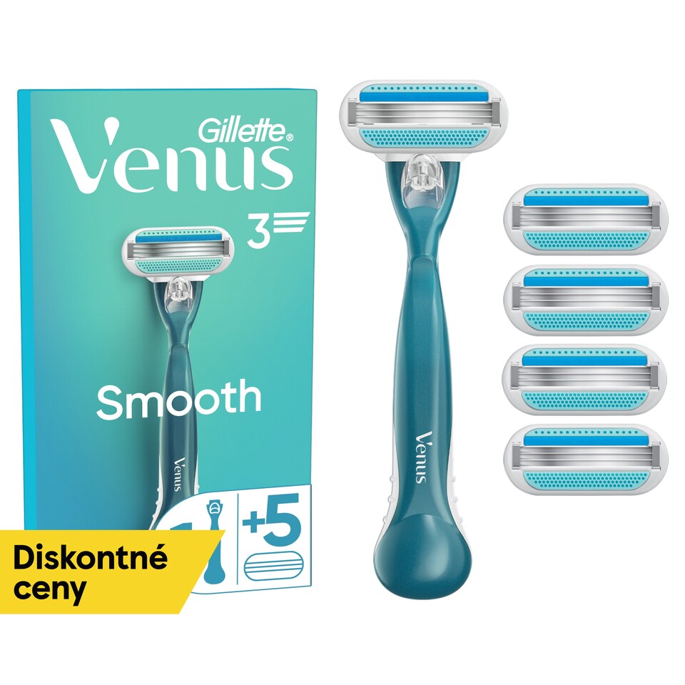 obrázok 1 z Gillette Venus Smooth Dámsky Holiaci Strojček a 5 Náhradné Holiace Hlavice