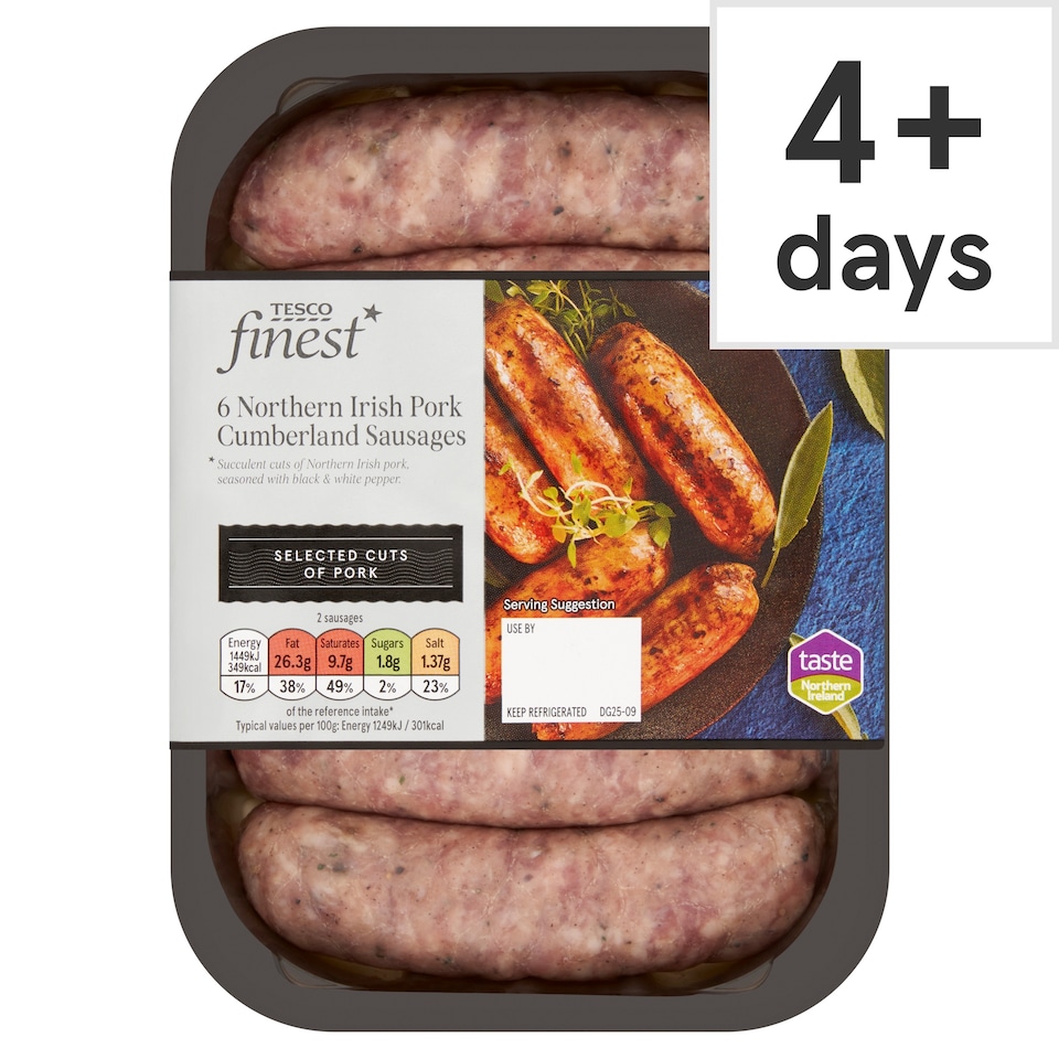 Tesco Finest Pork Cumberland Sausage 400G