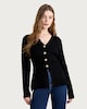 image 1 of F&F Ribbed Button Up Cardigan in Black