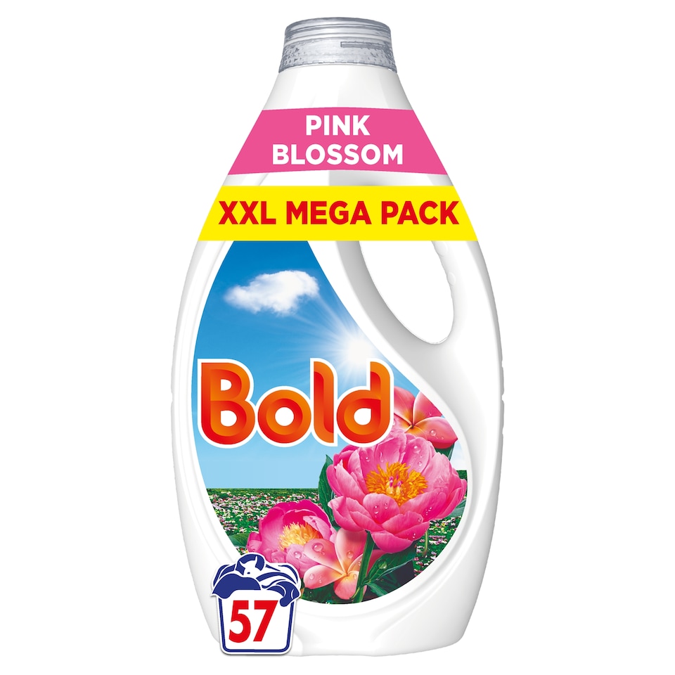 image 1 of Bold Washing Liquid Pink Blossom 57 Washes 1767ml