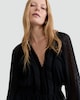 image 2 of F&F Chiffon Dobby Velvet Long Sleeved Dress in Black