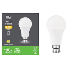 T. LED CLASSIC DIMMABLE WARM WHT 100W BC 2PK