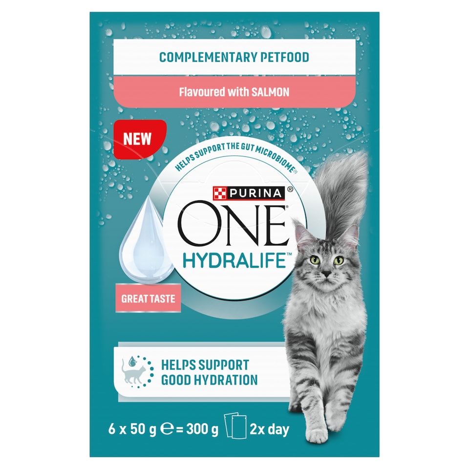 image 1 of Purina ONE HYDRALIFE with Salmon Cat Compliment 6x50g