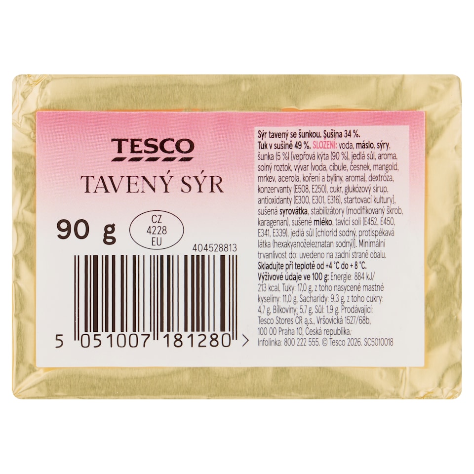Tesco Tavený sýr 90g