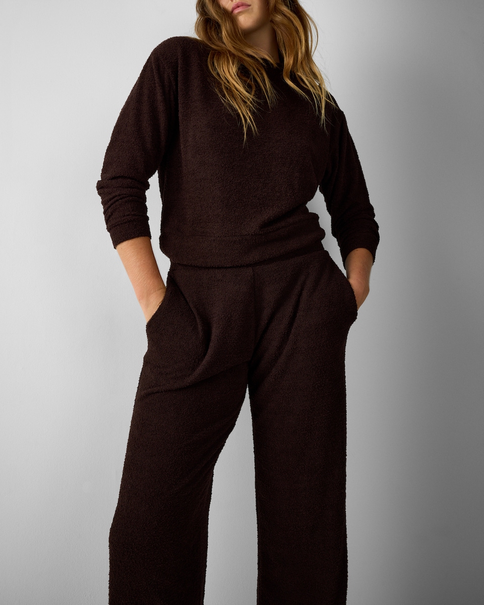 image 1 of F&F Textured Pyjama Set in Chocolate