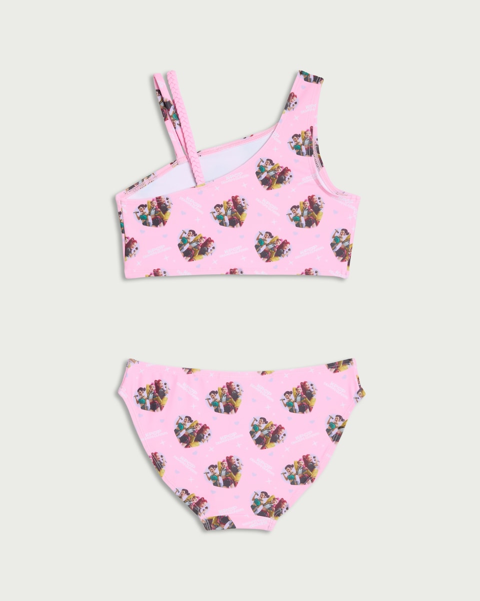 image 1 of K-Pop Demon Hunters 2-Piece Printed Bikini Set in Pink