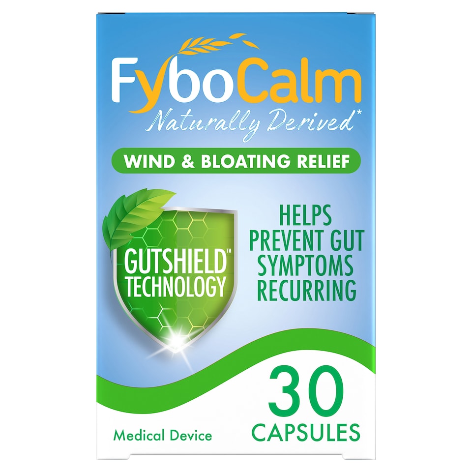 image 1 of FyboCalm Wind & Bloating Pain Relief Capsules and Tablets 30s