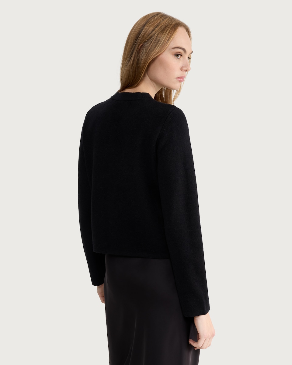 image 1 of F&F Gold Button Pocket Cardigan in Black