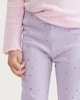 image 2 of F&F Girls 3-Pack Cotton Rich Ribbed Floral Print Flared Leggings in Lilac