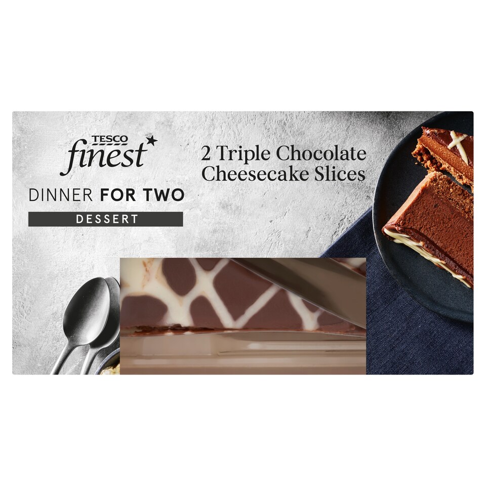 Tesco Finest 2 Triple Chocolate Cheesecake Slices 180g