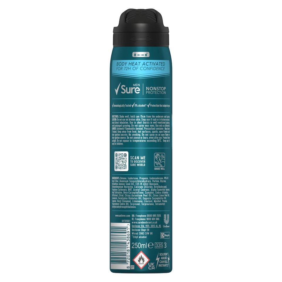 image 1 of Sure Men Thermo Fresh 72h Nonstop Protection Antiperspirant Deodorant 250ml