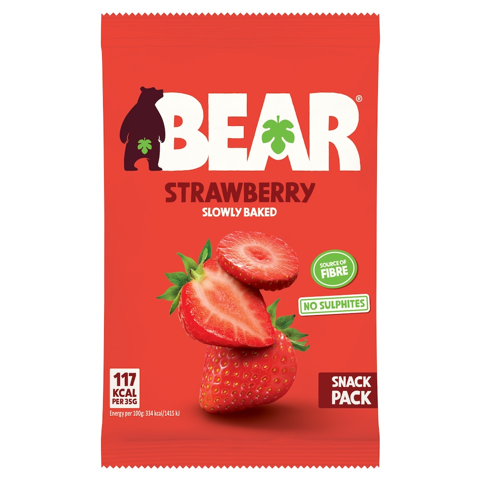 image 1 of BEAR Fruit Dried Strawberries Snack Pack 35g