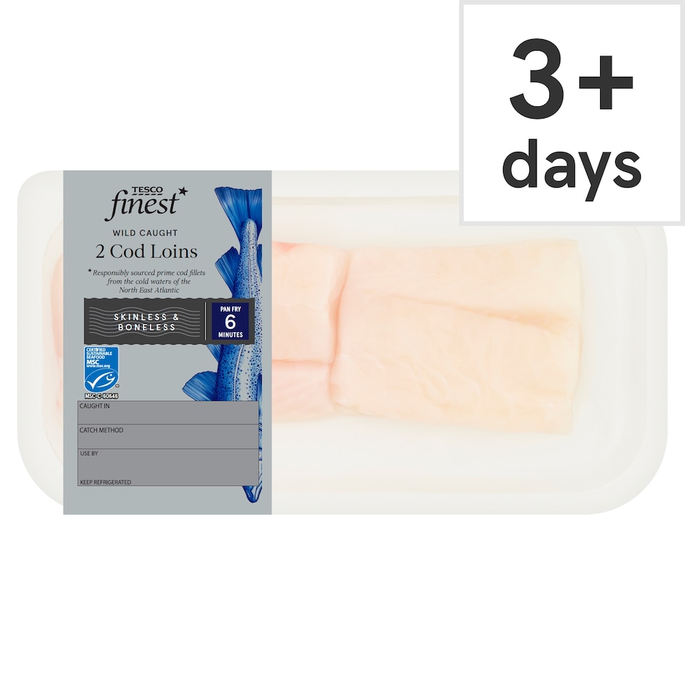 Tesco Finest Skinless & Boneless Cod Loins 280G