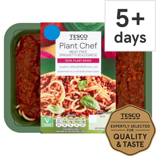 Tesco P/Chef Meat Free Spaghetti Bolognese 450G Tesco Groceries