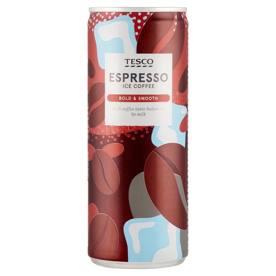 Tesco Espresso Ice Coffee UHT kávéízű zsírszegény ital kávékivonattal és koffeinnel 250 ml