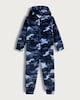 image 4 of F&F Camouflage Fleece Hooded Onesie in Blue
