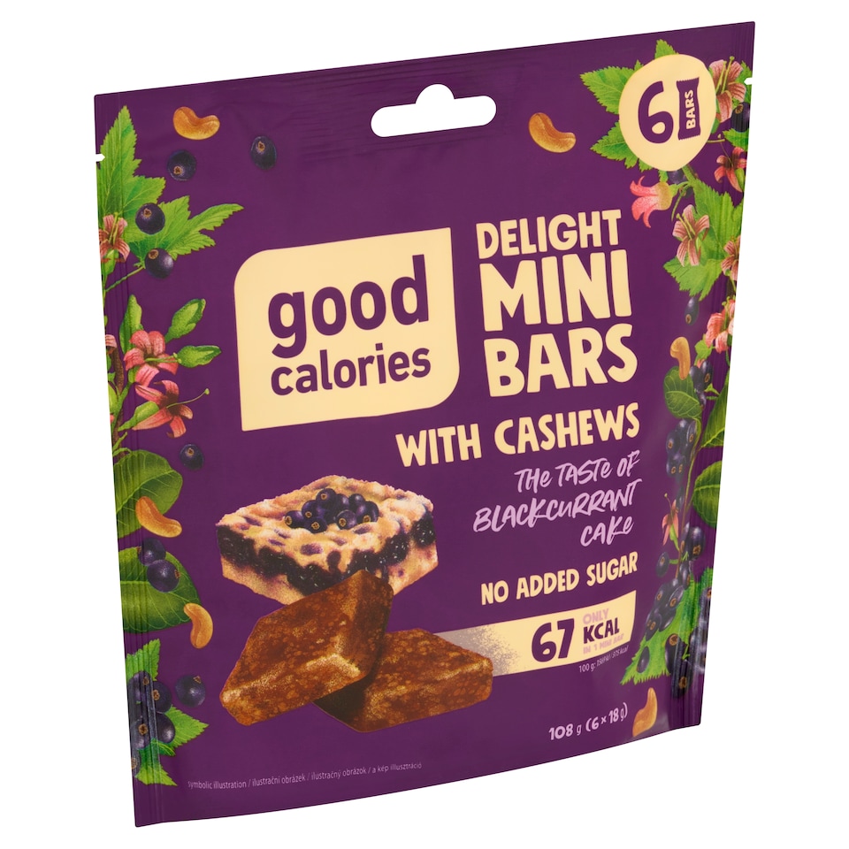 image 1 of Good Calories Delight Mini Bars with Cashews the Taste of Blackcurrant Cake 6 x 17 g (102 g)