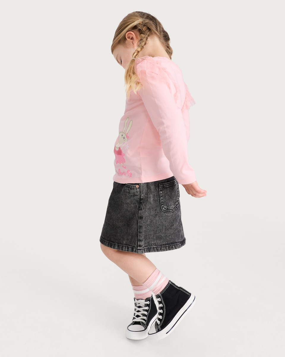 image 1 of Peppa Pig Pure Cotton Ballet Print Top in Pink
