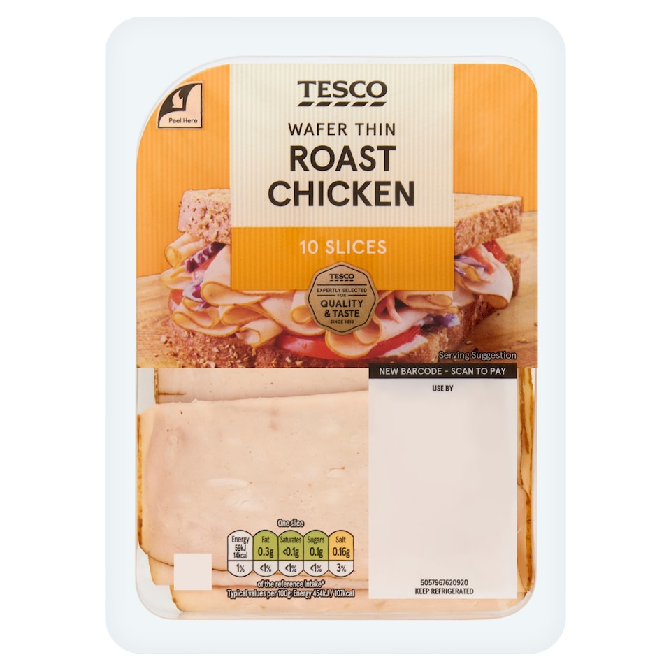 Tesco Wafer Thin Roast Chicken Slices 125g