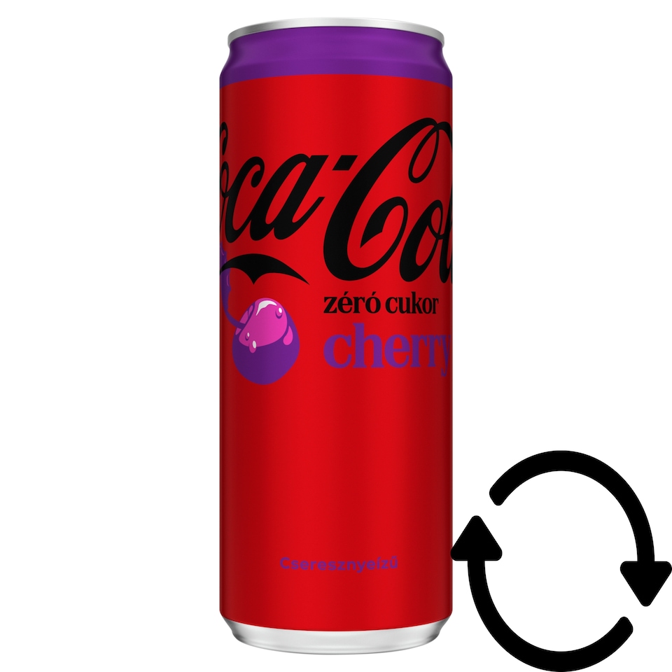 Coca-Cola Zero Cherry colaízű energiamentes szénsavas üdítőital cseresznye ízesítéssel  330 ml