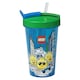 image 2 of Lego Tumbler with Straw Transparent Blue Iconic Boy 500 ml