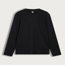 F&F Pure Cotton Regular Fit Crew Neck Long Sleeved Top in Black