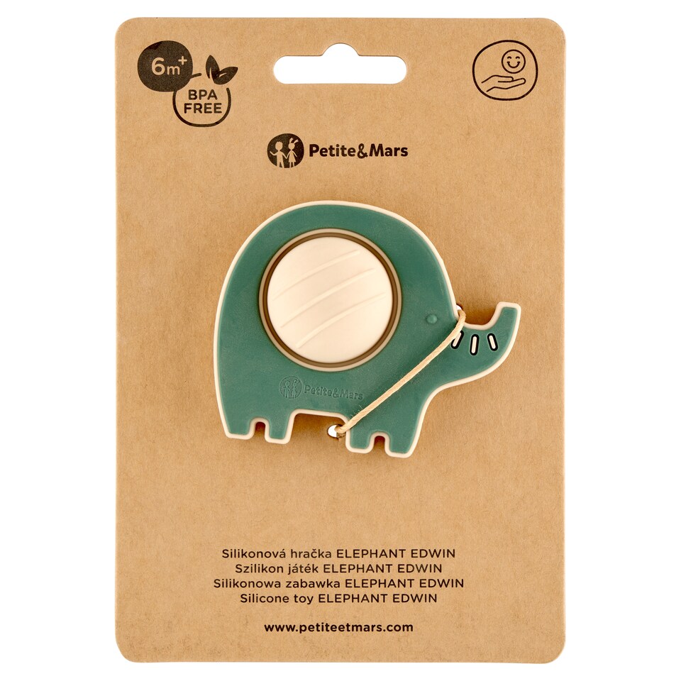 Petite&Mars Elephant Edwin  Misty Green Silicone Toy