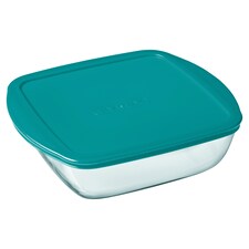 Pyrex Cook & Store Peacock Blue Square Storage Dish 2.2L