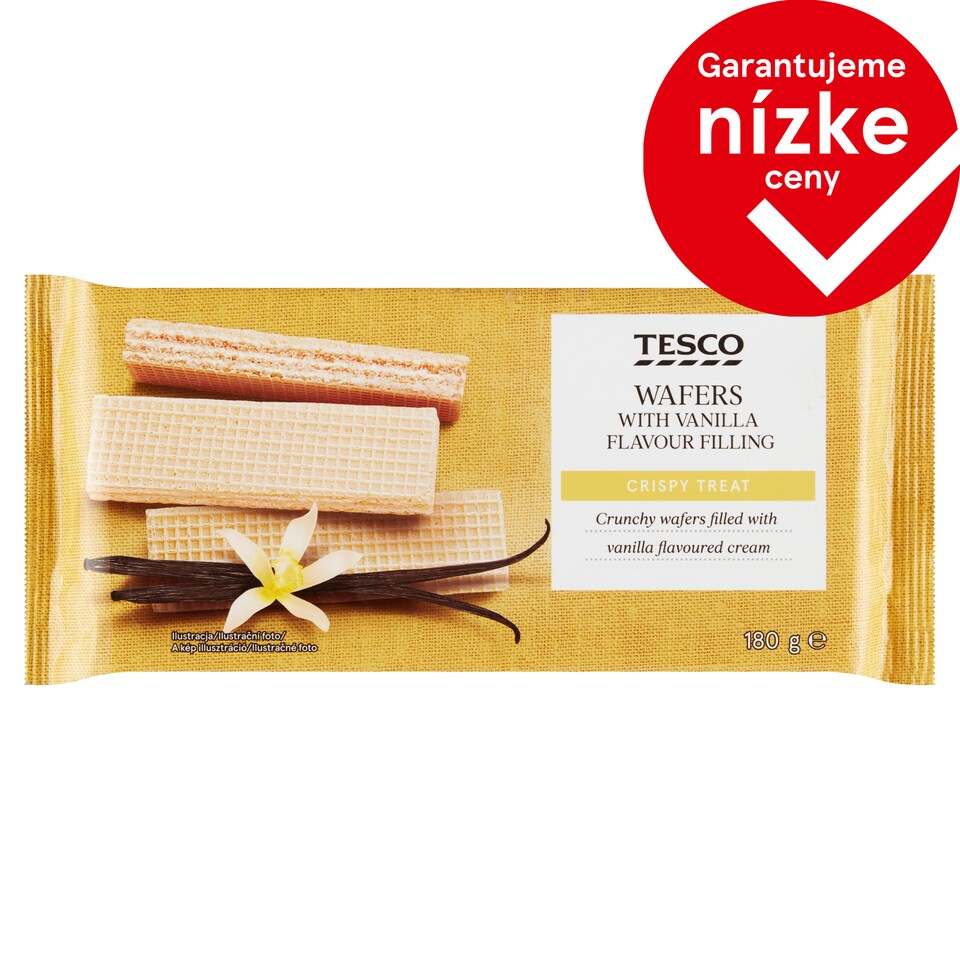 Tesco Oblátky s náplňou s vanilkovou príchuťou 180 g