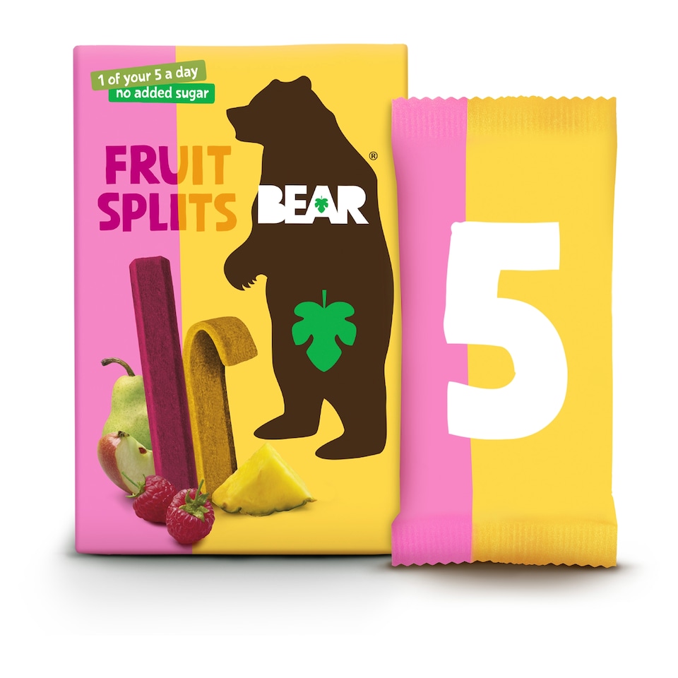 image 1 of Bear Fruit Splits - Pineapple & Raspberry 5 Pack 100g