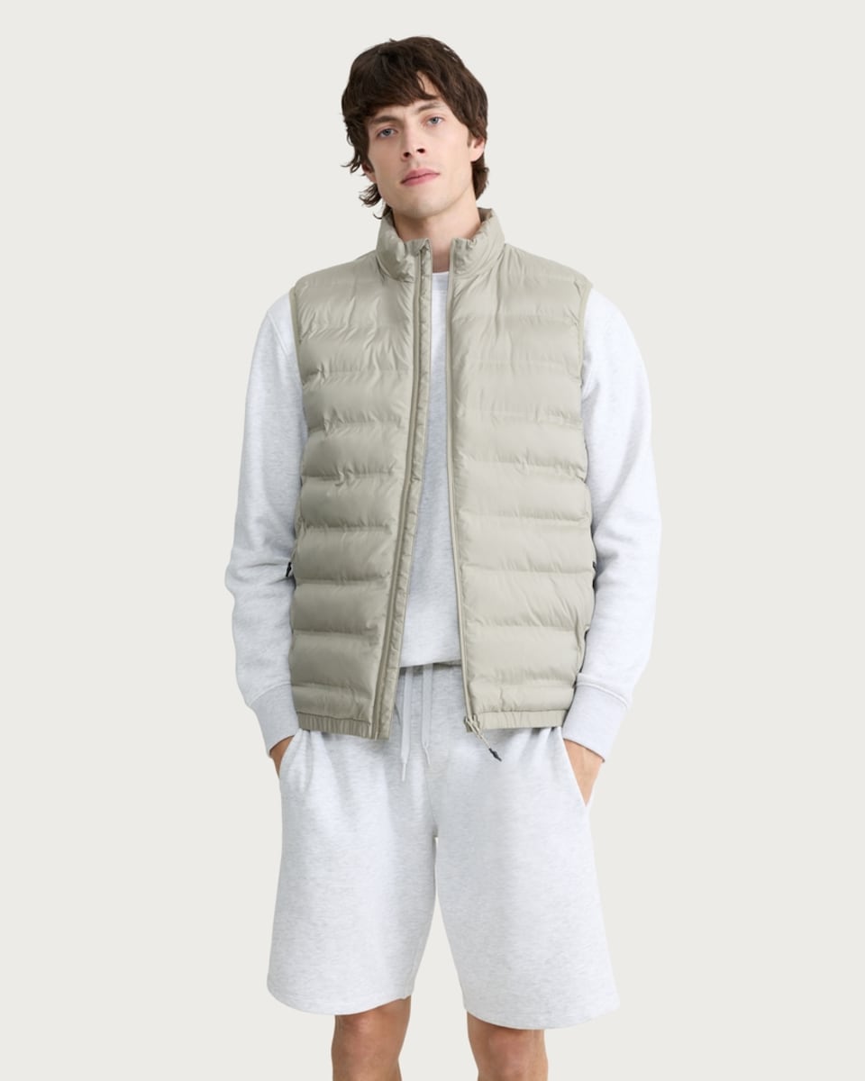 image 1 of F&F Active OUTDOOR Padded Zip Up Gilet in Stone