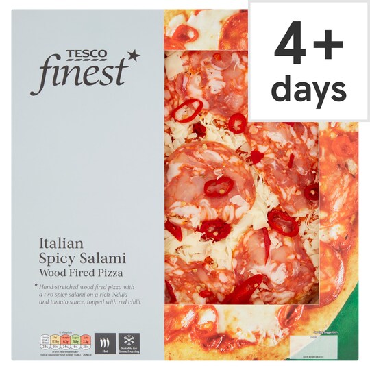 Tesco Finest Italian Salami Pizza 405G Tesco Groceries