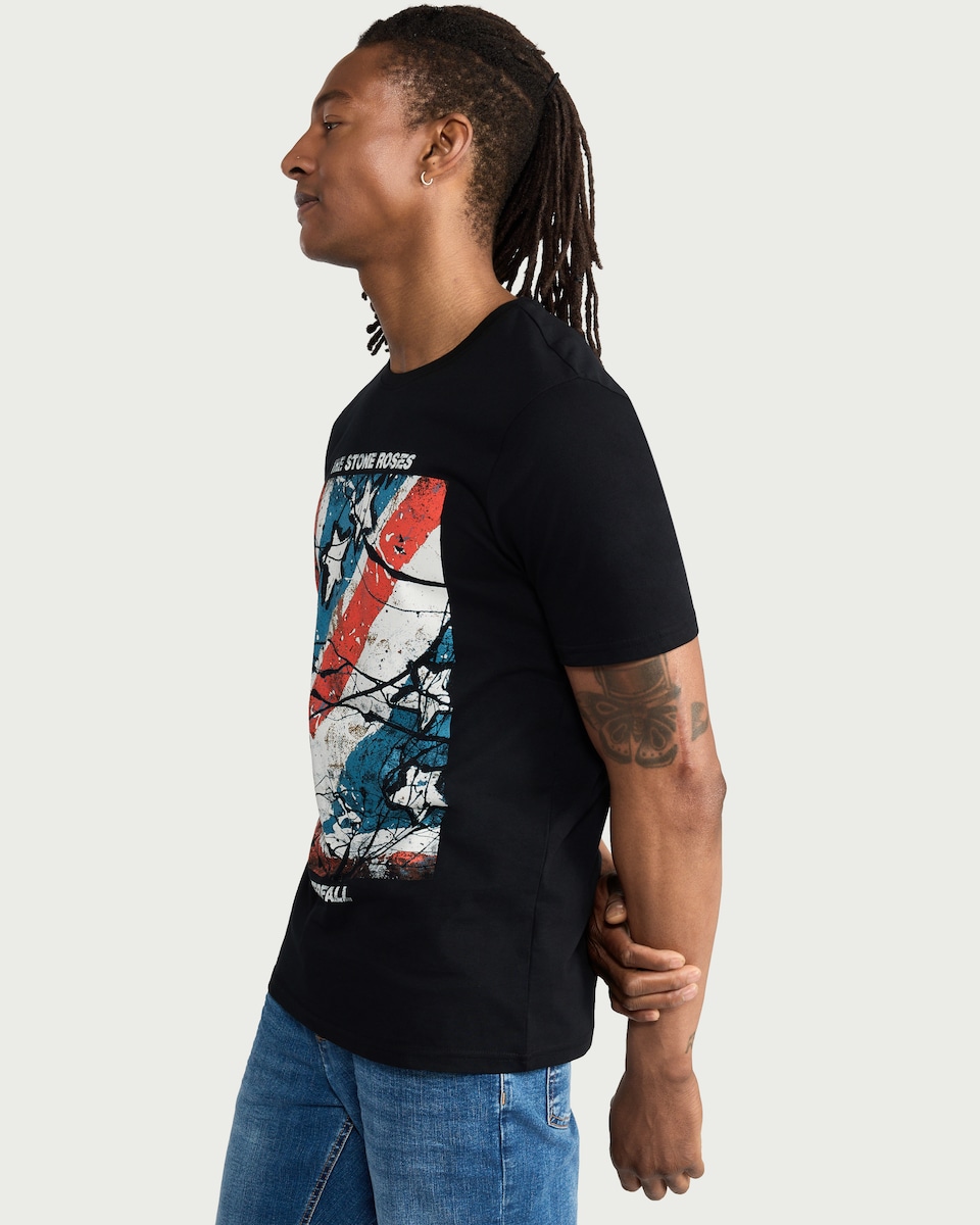 image 1 of The Stone Roses Pure Cotton T-Shirt in Black