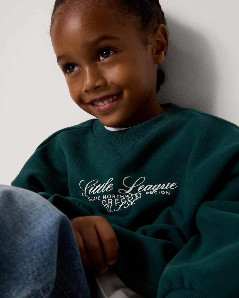image 1 of F&F Boys 2-Pack Cotton Rich Slogan Sweatshirts in Green
