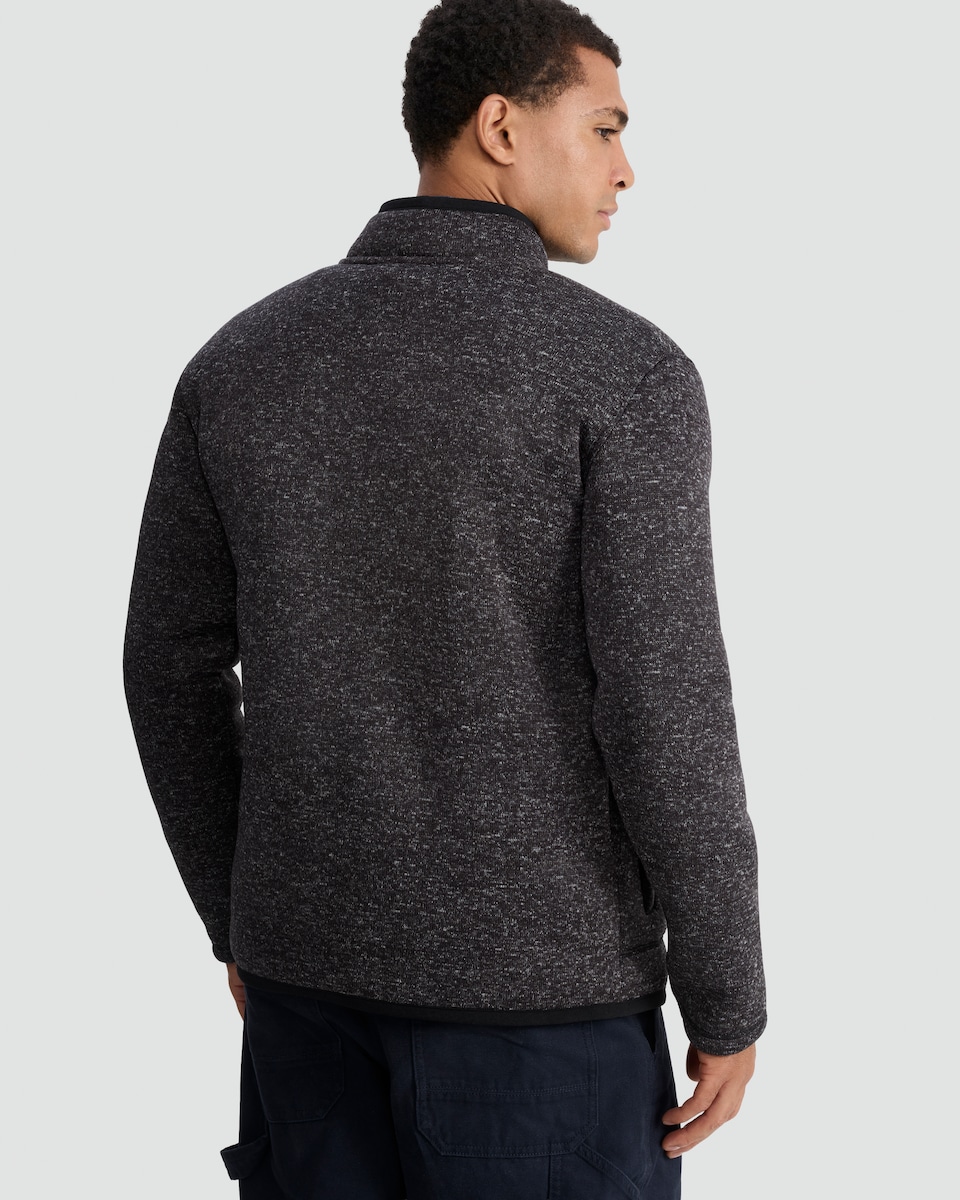 image 1 of F&F Fleece Snit Textured Zip Pocket Jacket in Grey