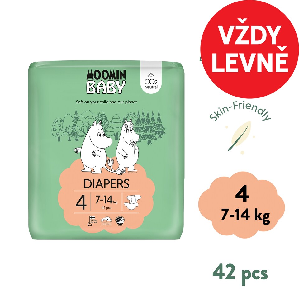 Moomin Baby Pleny 4 7-14 kg 42 ks