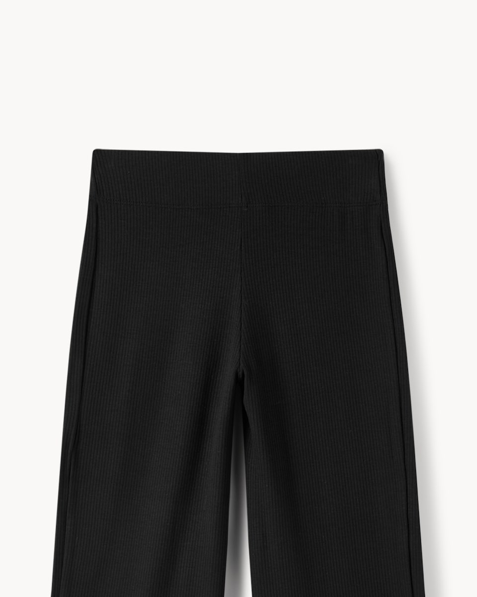 image 1 of F&F Active Girls Ribbed Wrap Top and Trousers Set in Black