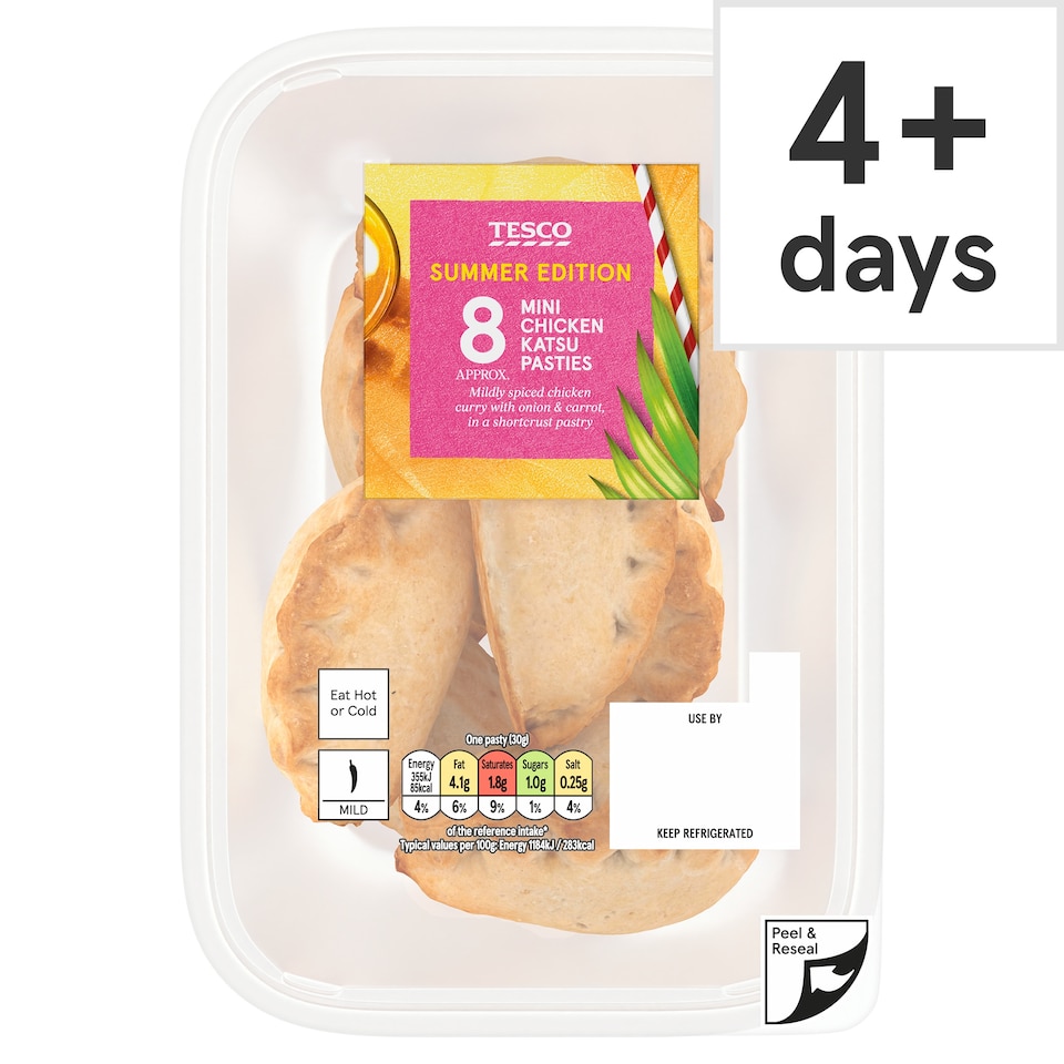 Tesco 8 Mini Chicken Katsu Pasties 240g