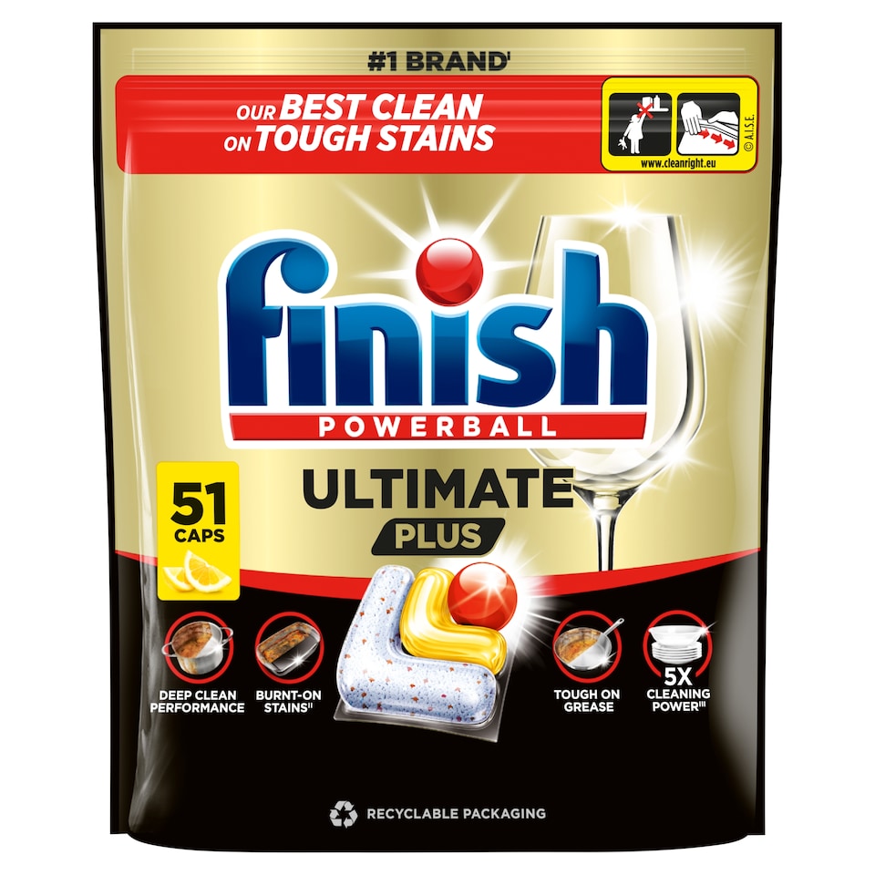 Finish Ultimate Plus kapsuly do umývačky riadu - Lemon 51 ks